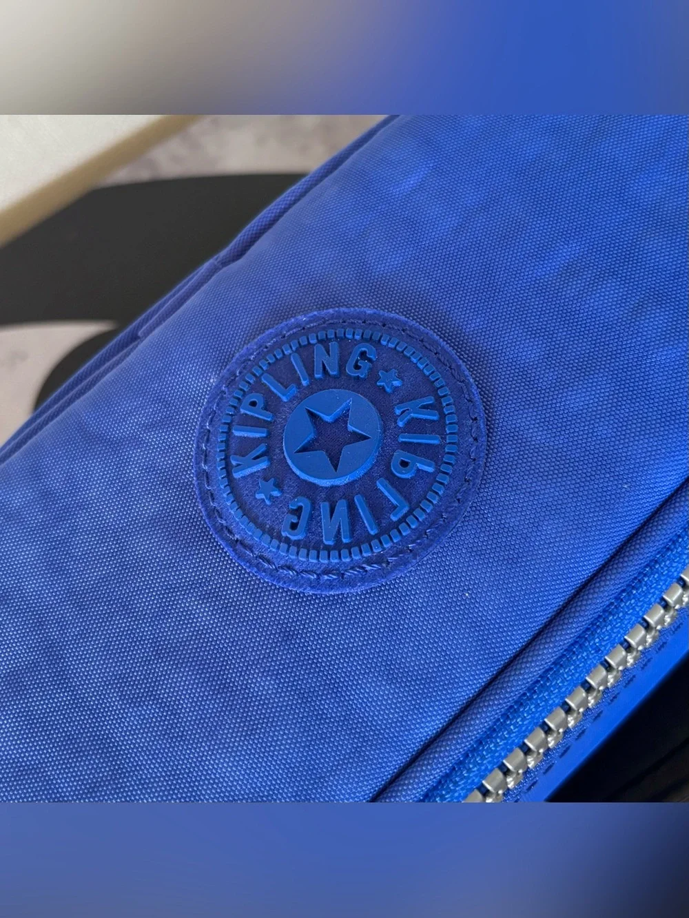 Kipling Gitroy Pencil Case Blue Nylon Cosmetic Makeup Organizer Pouch AC3220